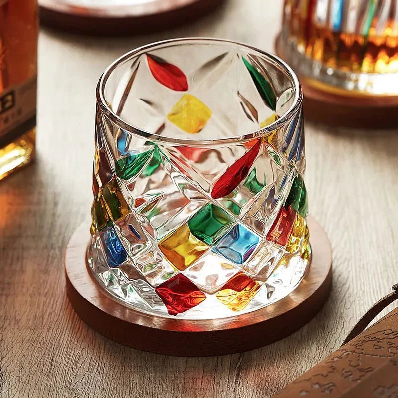 Novita Casa – Crystal Whisky Glasses with Coasters - Novita Casa