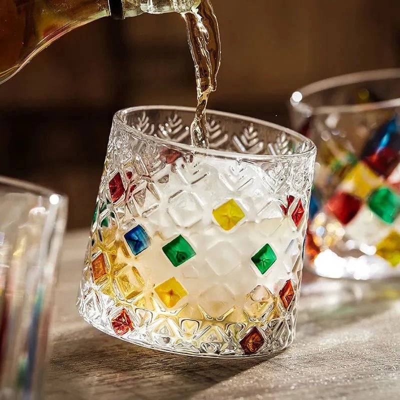 Novita Casa – Crystal Whisky Glasses with Coasters - Novita Casa