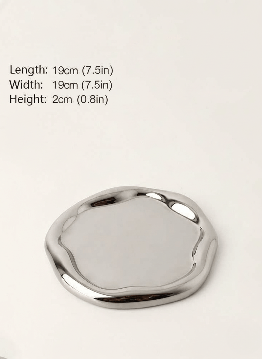 Novita Casa - Minimalist Chrome Trinket Dish - Novita Casa