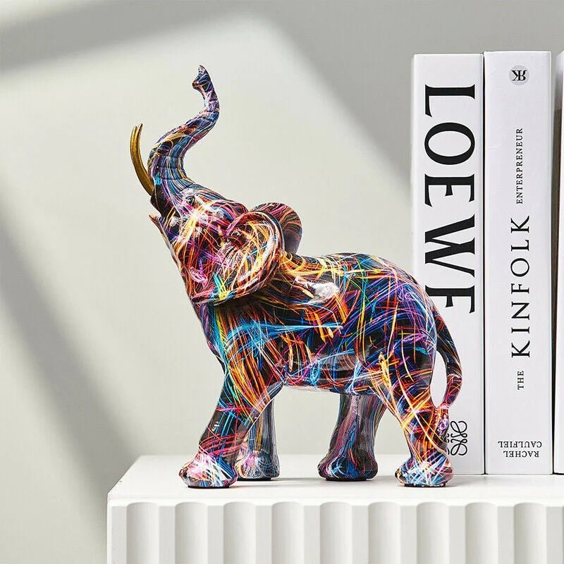 Novita Casa – Colorful Graffiti Elephant Sculpture - Novita Casa