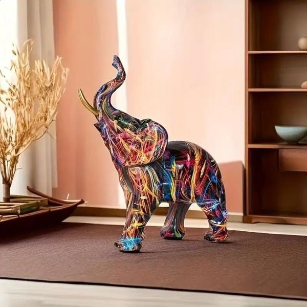 Novita Casa – Colorful Graffiti Elephant Sculpture - Novita Casa