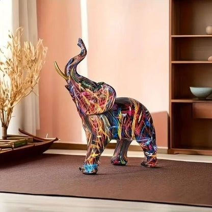 Novita Casa – Colorful Graffiti Elephant Sculpture - Novita Casa