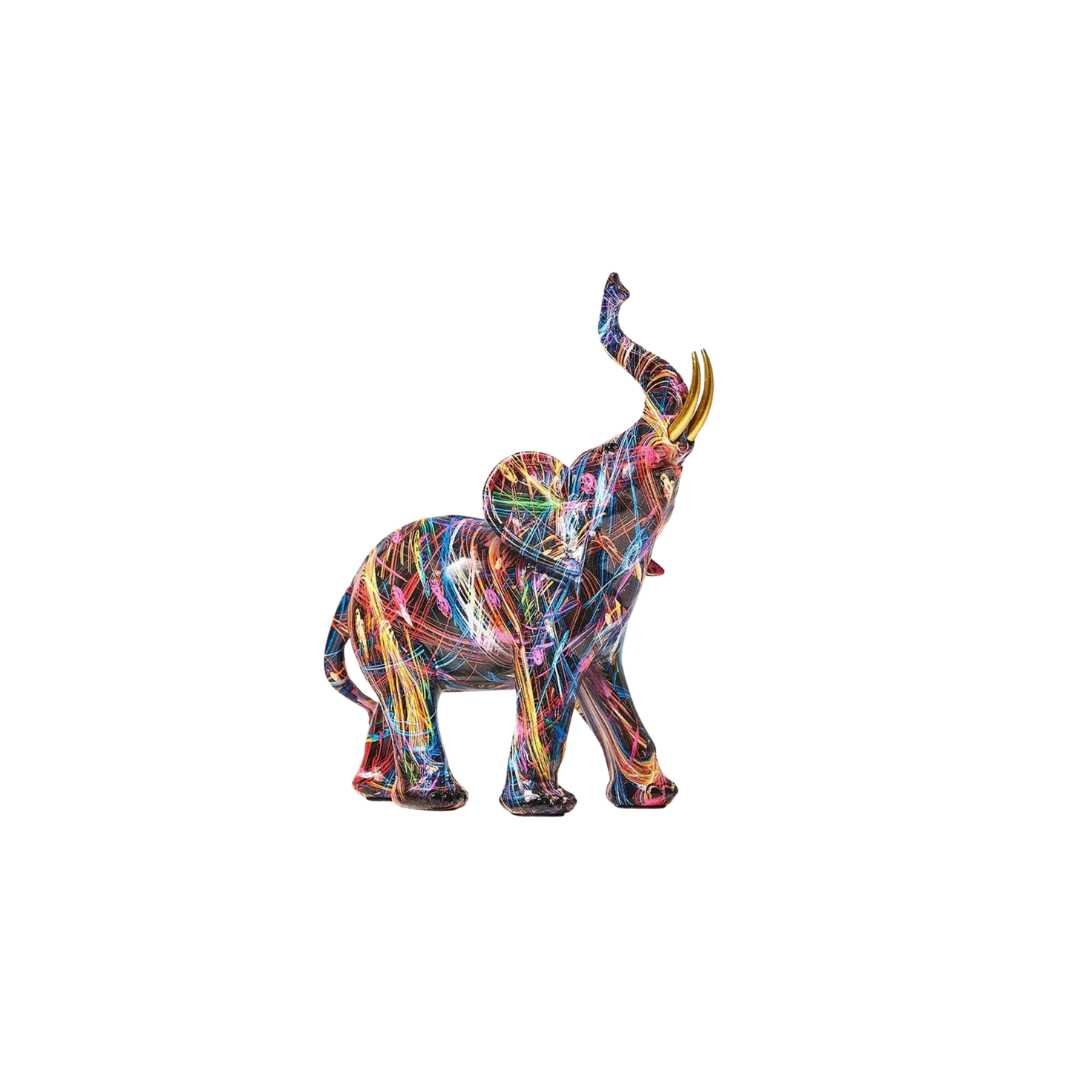 Novita Casa – Colorful Graffiti Elephant Sculpture - Novita Casa