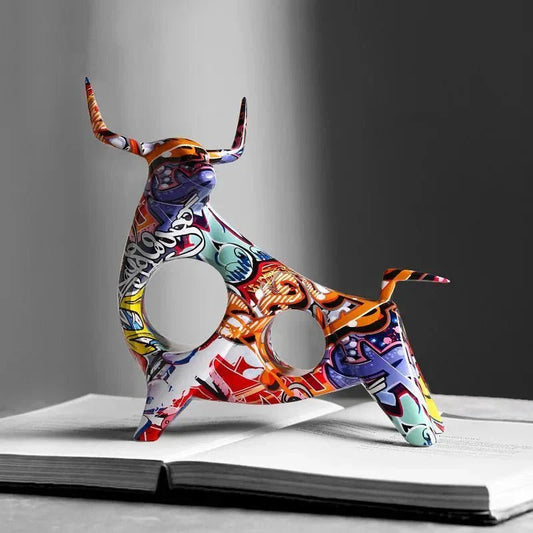 Novita Casa – Modern Graffiti Bull Statue - Novita Casa