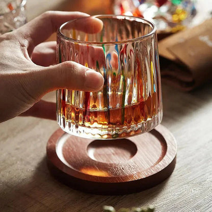 Novita Casa – Crystal Whisky Glasses with Coasters - Novita Casa