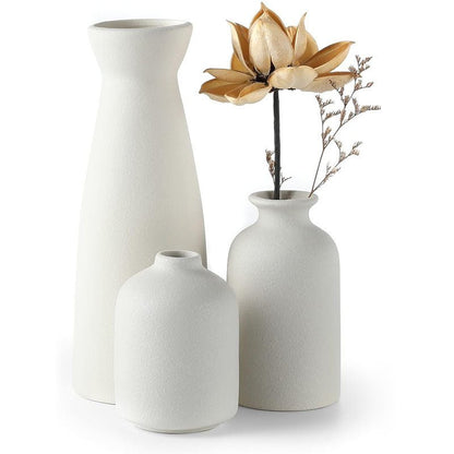 Novita Casa – 3 - Piece Ceramic Vase Set for Elegant Home Décor and Timeless Style - Novita Casa