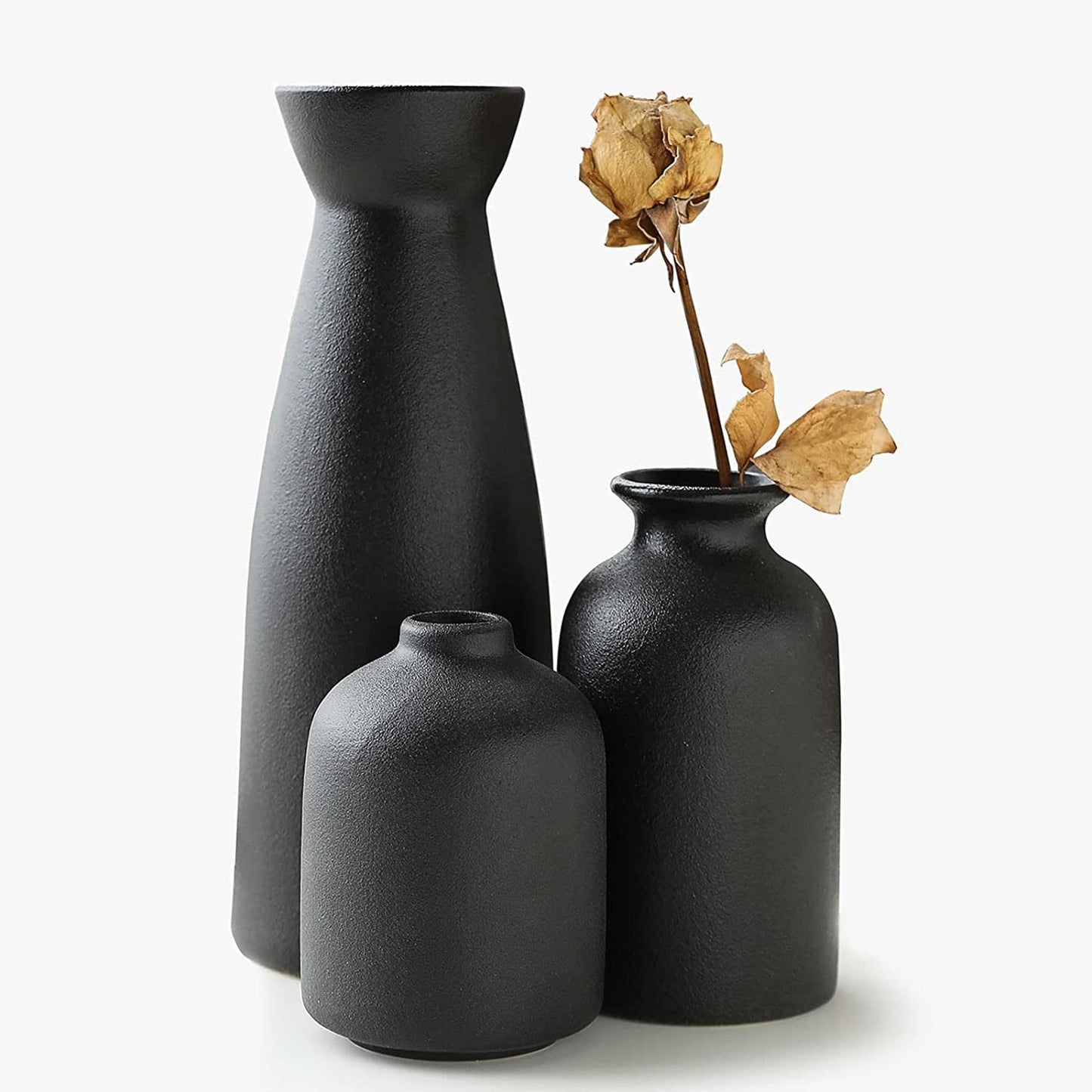 Novita Casa – 3 - Piece Ceramic Vase Set for Elegant Home Décor and Timeless Style - Novita Casa
