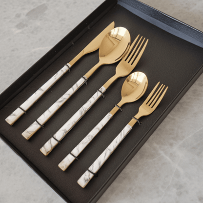 Novita Casa – 5 - Piece Marble Flatware Set for Elegant and Modern Dining - Novita Casa