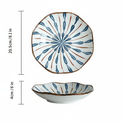 Novita Casa - 8 - Inch Lotus Water Droplet Ceramic Plates - Novita Casa