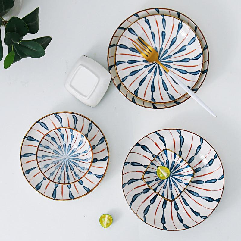 Novita Casa - 8 - Inch Lotus Water Droplet Ceramic Plates - Novita Casa