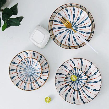 Novita Casa - 8 - Inch Lotus Water Droplet Ceramic Plates - Novita Casa