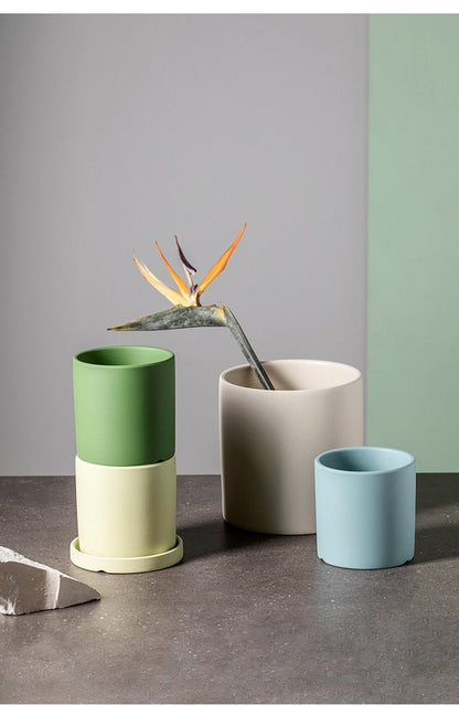 Novita Casa - Ceramic Planter with Saucer - Novita Casa