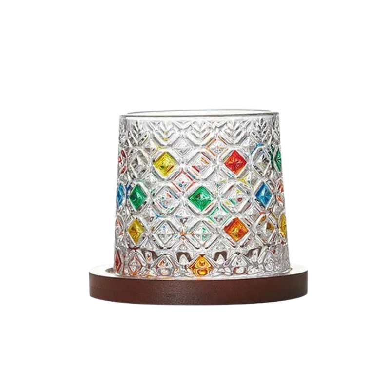 Novita Casa – Crystal Whisky Glasses with Coasters - Novita Casa