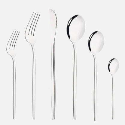 Novita Casa – Elegant 6 - Piece Cutlery Set in Sleek Stainless Steel for Effortless Dining Style - Novita Casa