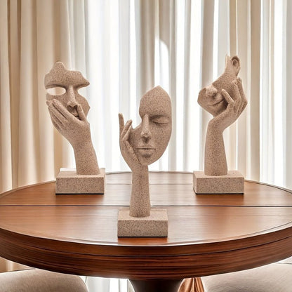 Novita Casa – Elegant Abstract Mask Figures Set for a Stylish Touch - Novita Casa