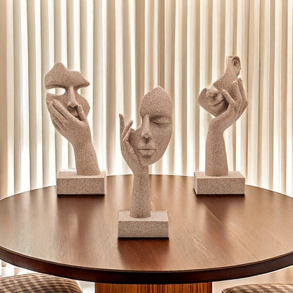 Novita Casa – Elegant Abstract Mask Figures Set for a Stylish Touch - Novita Casa