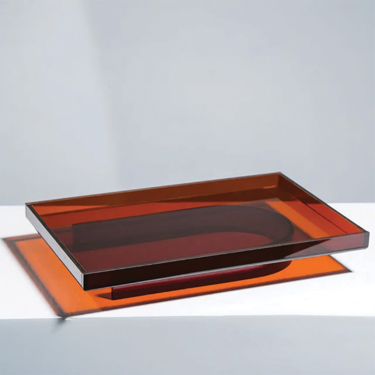 Novita Casa – Elegant Acrylic Serving Tray Set in Vibrant Orange for a Bright and Cheerful Atmosphere - Novita Casa