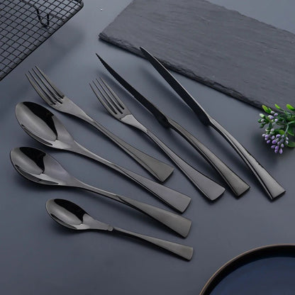 Novita Casa - Elegant Black Stainless Steel Cutlery - Novita Casa