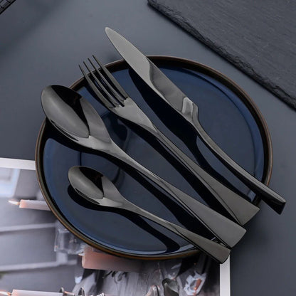 Novita Casa - Elegant Black Stainless Steel Cutlery - Novita Casa