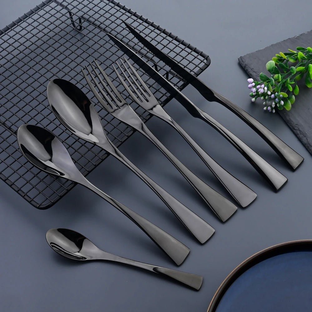 Novita Casa - Elegant Black Stainless Steel Cutlery - Novita Casa