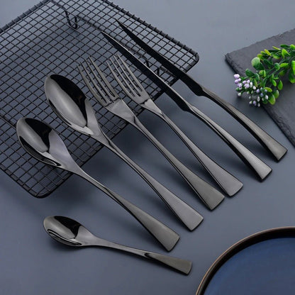 Novita Casa - Elegant Black Stainless Steel Cutlery - Novita Casa