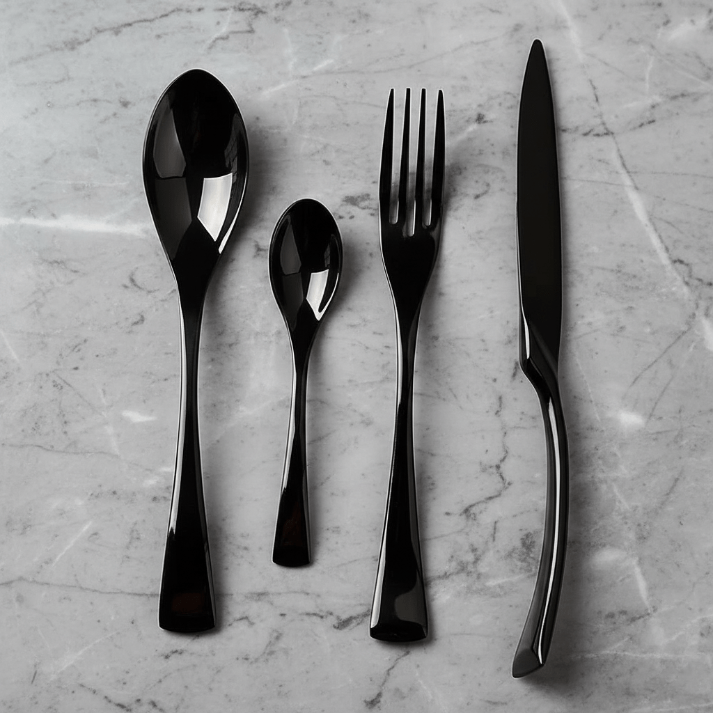 Novita Casa - Elegant Black Stainless Steel Cutlery - Novita Casa
