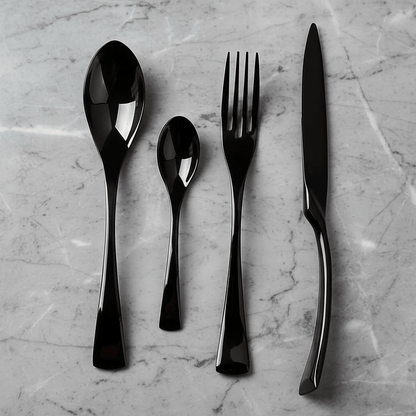 Novita Casa - Elegant Black Stainless Steel Cutlery - Novita Casa
