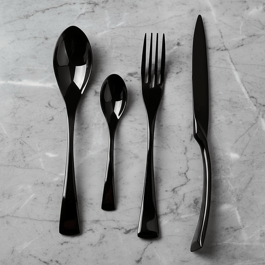 Novita Casa - Elegant Black Stainless Steel Cutlery - Novita Casa