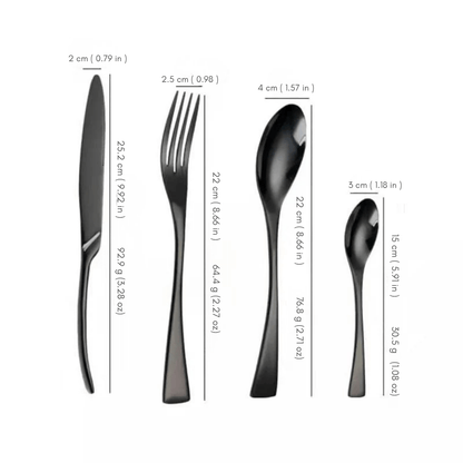 Novita Casa - Elegant Black Stainless Steel Cutlery - Novita Casa