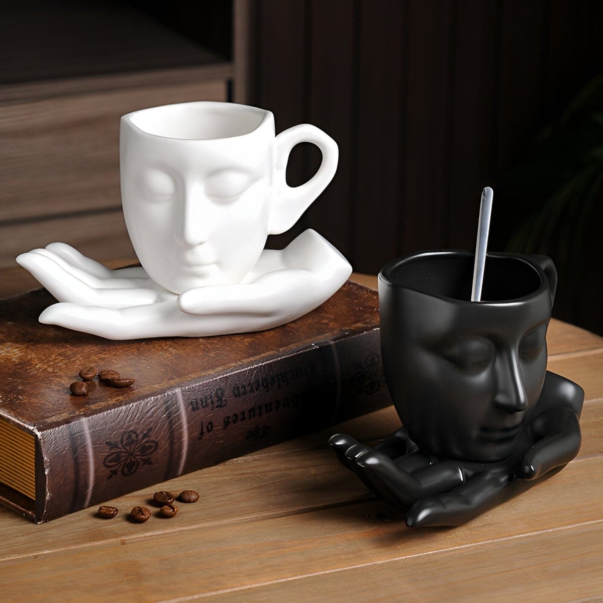 Novita Casa – Elegant Ceramic Abstract Art Coffee Set for Modern Spaces with Timeless Charm - Novita Casa