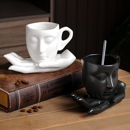 Novita Casa – Elegant Ceramic Abstract Art Coffee Set for Modern Spaces with Timeless Charm - Novita Casa
