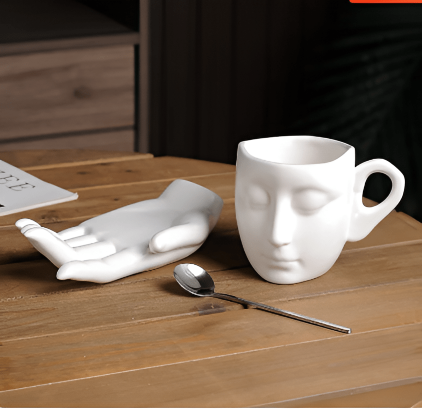 Novita Casa – Elegant Ceramic Abstract Art Coffee Set for Modern Spaces with Timeless Charm - Novita Casa