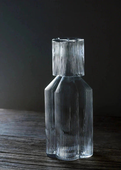 Novita Casa – Elegant Glass - Rimmed Flower Mug and Carafe Set for a Serene Ambiance - Novita Casa