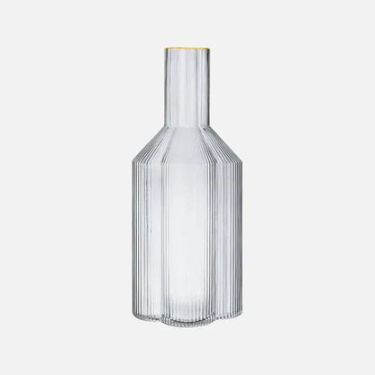 Novita Casa – Elegant Glass - Rimmed Flower Mug and Carafe Set for a Serene Ambiance - Novita Casa