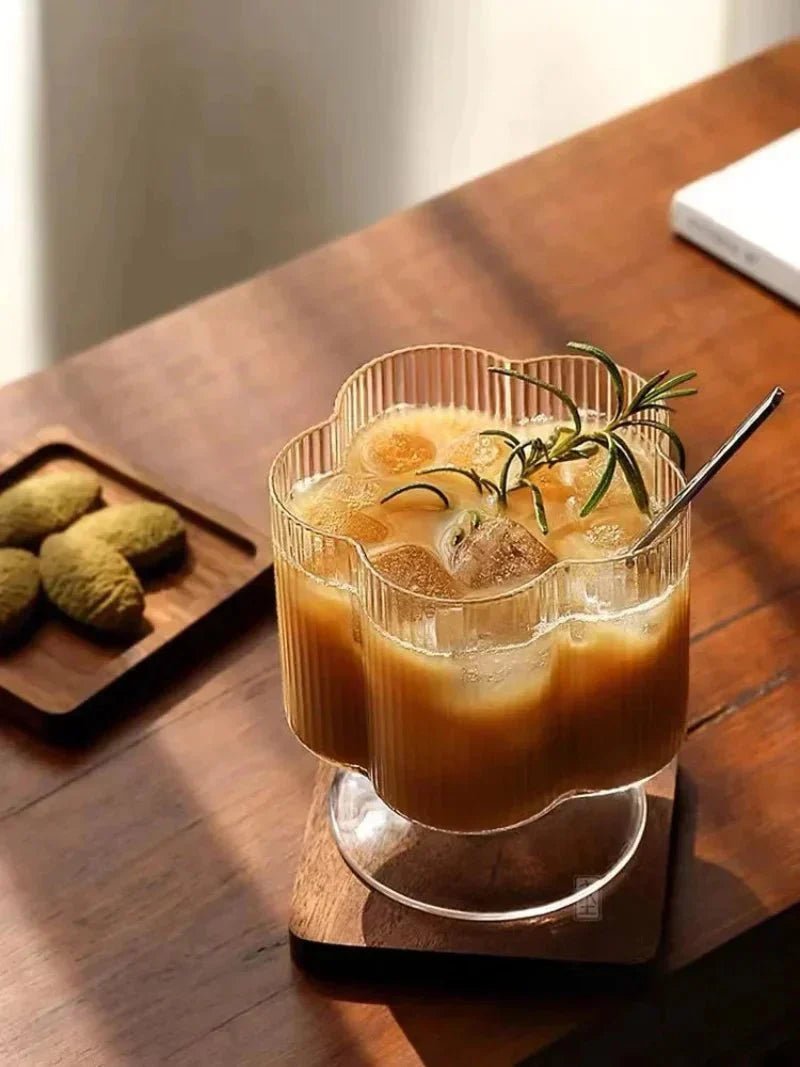 Novita Casa – Elegant Glass - Rimmed Flower Mug and Carafe Set for a Serene Ambiance - Novita Casa