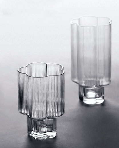 Novita Casa – Elegant Glass - Rimmed Flower Mug and Carafe Set for a Serene Ambiance - Novita Casa