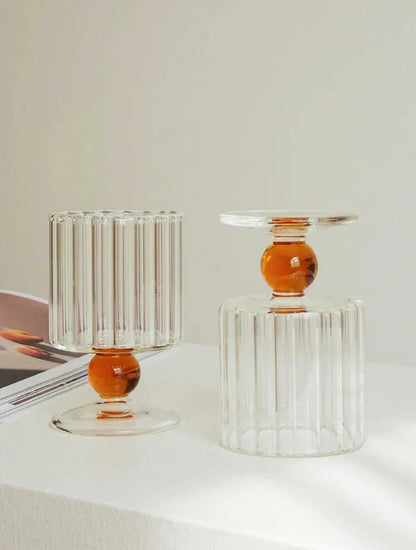 Novita Casa – Elegant Ripple Dot Glass Goblet for a Serene Ambiance - Novita Casa