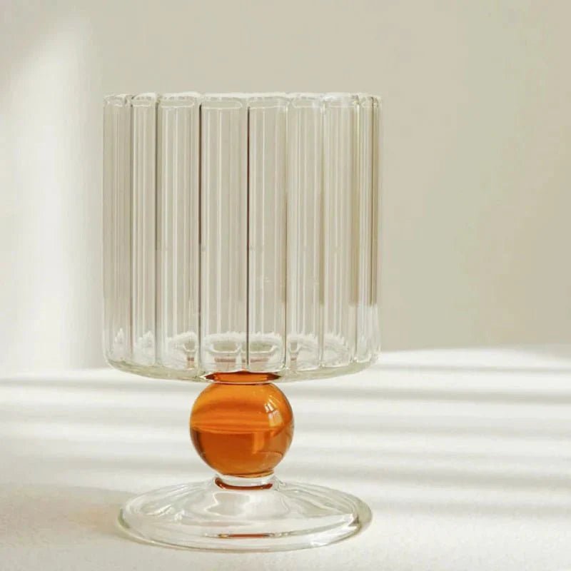 Novita Casa – Elegant Ripple Dot Glass Goblet for a Serene Ambiance - Novita Casa
