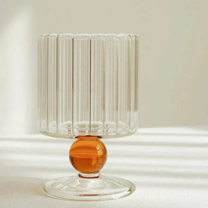 Novita Casa – Elegant Ripple Dot Glass Goblet for a Serene Ambiance - Novita Casa