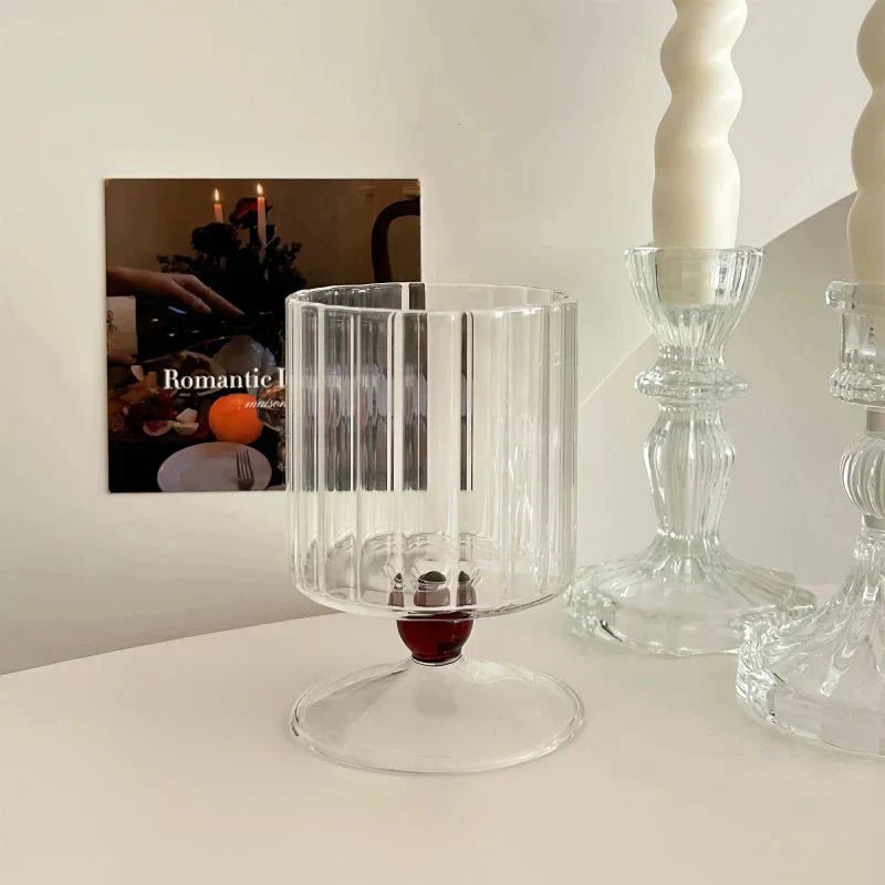 Novita Casa – Elegant Ripple Dot Glass Goblet for a Serene Ambiance - Novita Casa