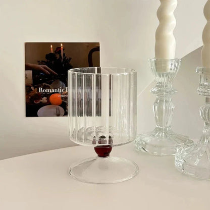Novita Casa – Elegant Ripple Dot Glass Goblet for a Serene Ambiance - Novita Casa