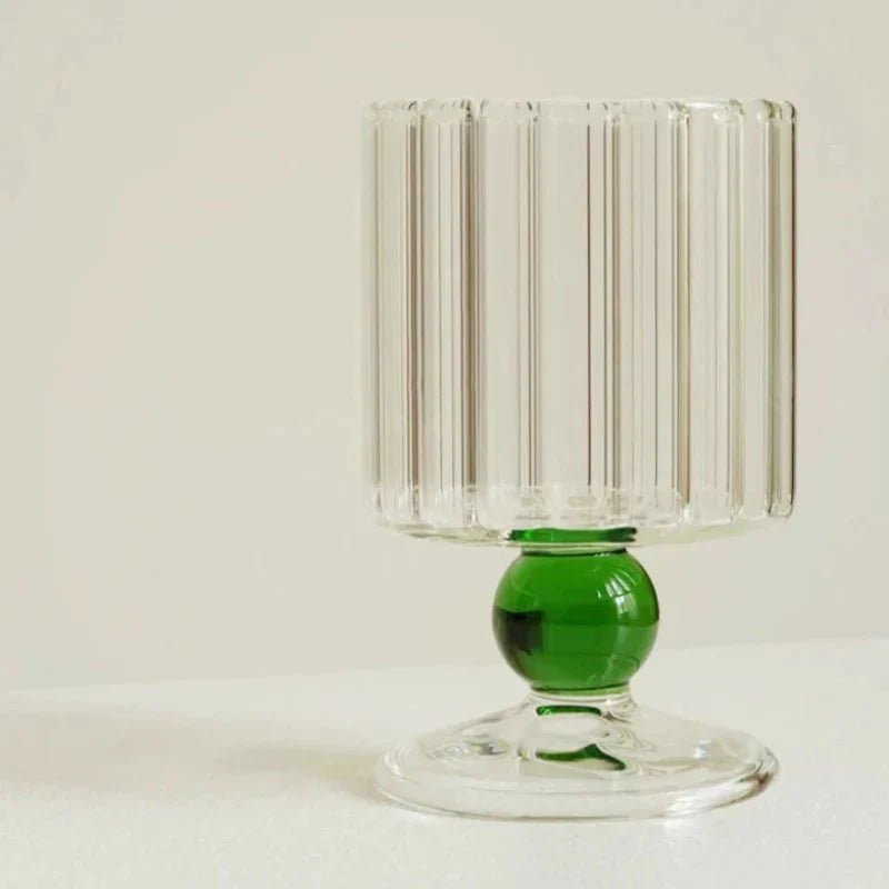 Novita Casa – Elegant Ripple Dot Glass Goblet for a Serene Ambiance - Novita Casa
