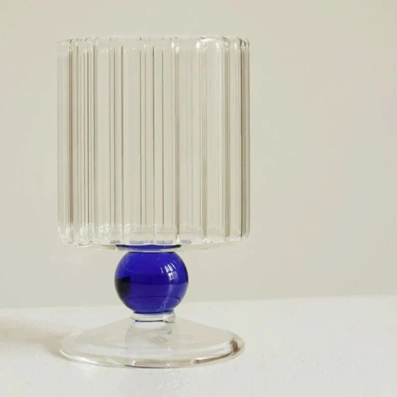 Novita Casa – Elegant Ripple Dot Glass Goblet for a Serene Ambiance - Novita Casa