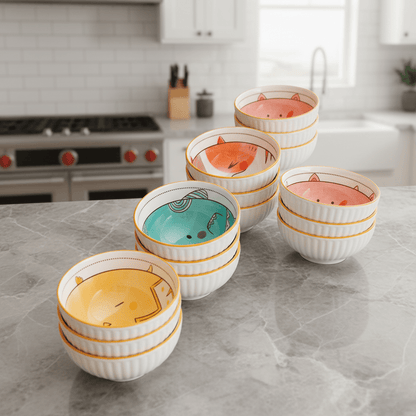 Novita Casa - Hand - Painted Animal Cartoon Bowl - Novita Casa