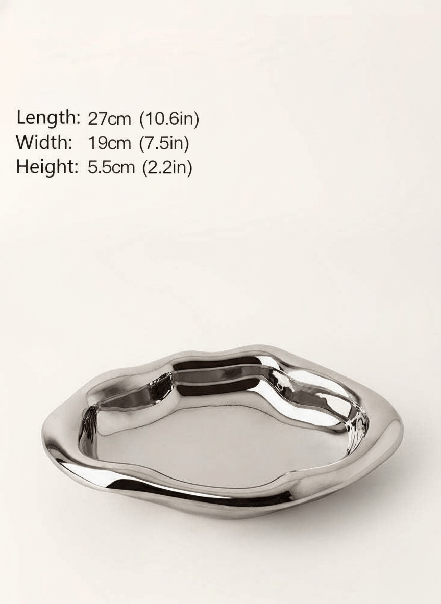 Novita Casa - Minimalist Chrome Trinket Dish - Novita Casa