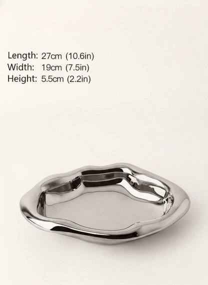 Novita Casa - Minimalist Chrome Trinket Dish - Novita Casa