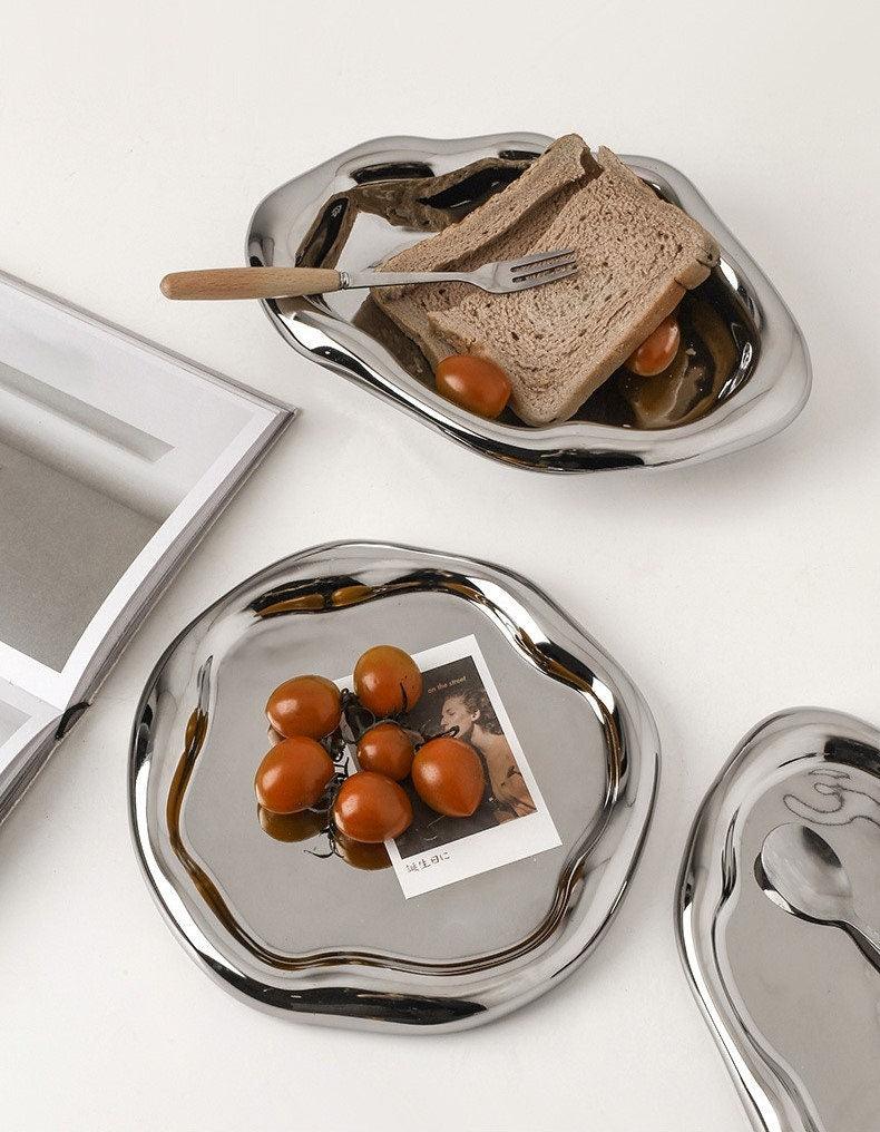 Novita Casa - Minimalist Chrome Trinket Dish - Novita Casa