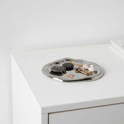 Novita Casa - Minimalist Chrome Trinket Dish - Novita Casa