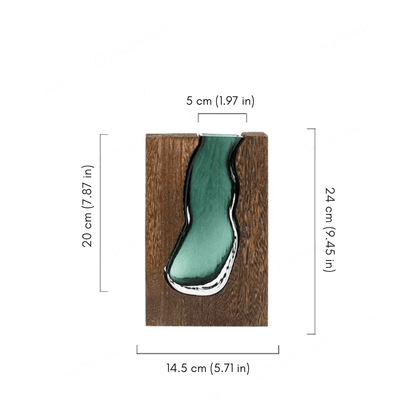 Novita Casa - Minimalist Wood and Glass Vase - Novita Casa