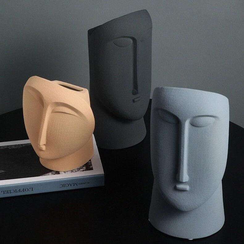 Novita Casa - Modern Abstract Face Ceramic Vase - Novita Casa
